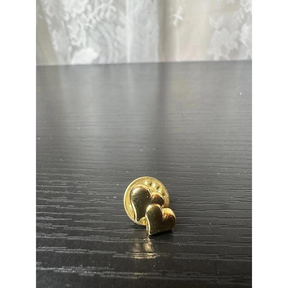 Vintage Gold Double Heart Lapel Pin – Small Love Pin